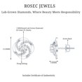thumbnail image 4 of Rosec Jewels - Lab Created Diamond Stud Earrings - Swirl Earrings Ef-Vs Quality - Ready to Gift for Anniversary, 925 Sterling Silver, 4 of 6