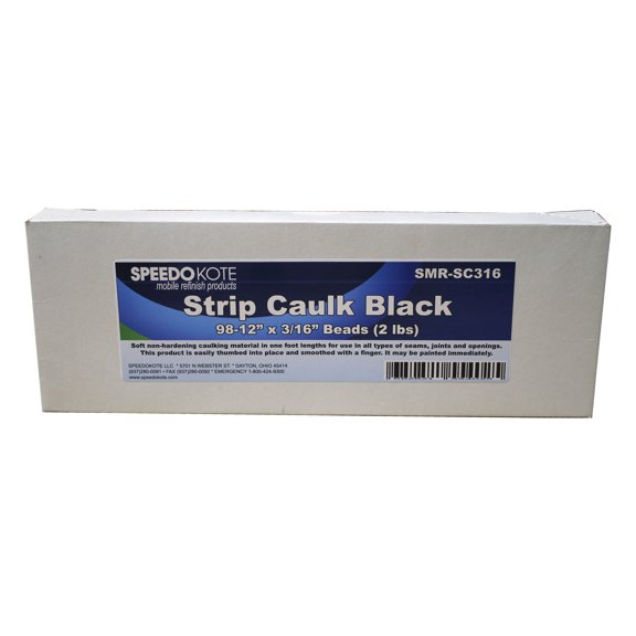 Black Strip Caulk, 98 one Foot long (12 x 3/16) Beads, SMR-SC316