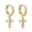 Gold, variant on Gold Cross Dangle Earrings for Women – Small Christian Religious Hoop Earrings with Cross Design – Elegant 18K Gold Plated Huggie Earrings for Faith Jewelry Lovers