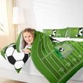 thumbnail image 4 of Homewish Cartoon Monogrammed J Queen Comforter Set, Cartoon Football Soccer Bedding Sets, Teens Kids Boys Girls Reversible Bedding Comforter Set, Ultra Soft Bedroom Decor, 3-Piece, 4 of 8