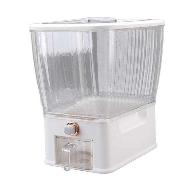 Contenedor de almacenamiento Ticfox de granos 11 kg dispensador de arroz transparente con un botón
