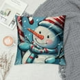 thumbnail image 2 of Qinduosi Warm Winter Wishes Blue Decorative Throw Pillow Covers Set of , Snowman Merry Christmas Let It Snow Porch Outdoor Home Decor, Buffalo Plaid Check Joy Holiday Couch Cushion Case, 2 of 5