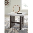 thumbnail image 5 of Signature Design by Ashley Burkhaus Traditional End Table with Marble Tabletop, Dark Brown & White, 5 of 7