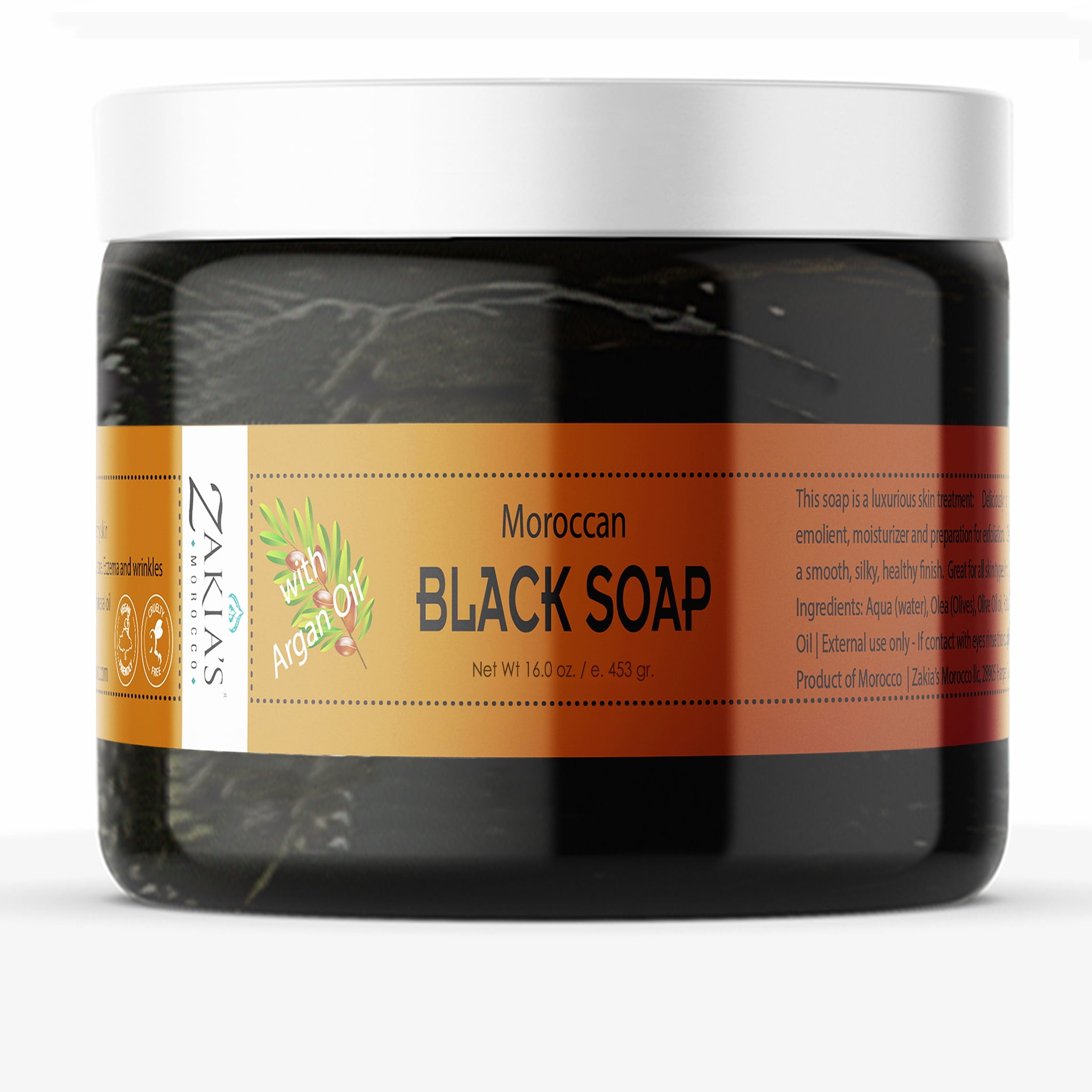 Moroccan Black Soap - Argan Oil -16 oz by Zakia's Morocco - Walmart.com