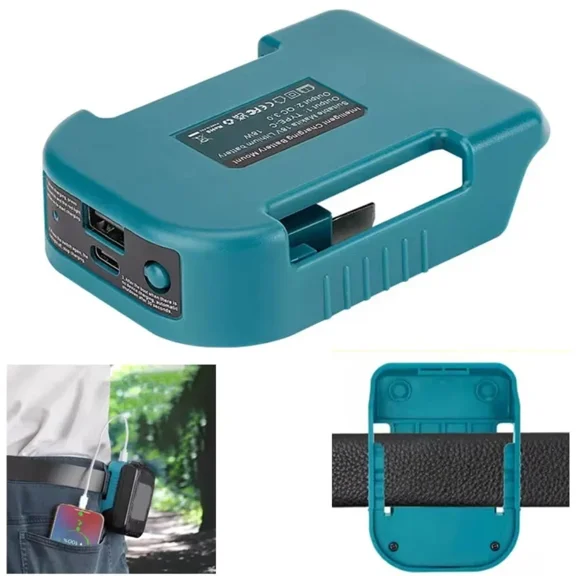 Battery Holder Belt Buckle Charger with USB Type-C for Makita 18V Li-ion Battery