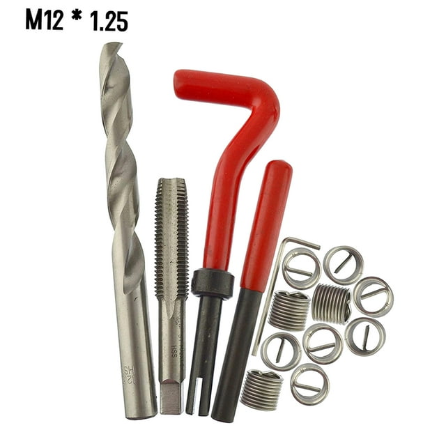 15Pcs Metric Thread Insert Kit M5 M6 M8 M12 M14 Helicoil Car Pro Coil Tool M12 * 1.25