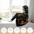 thumbnail image 5 of Halloween Wearable Blanket Cat Pumpkin Hooded Blanket Hooded Cloak Flannel Fleece Shawl for Adult Kids, 5 of 6