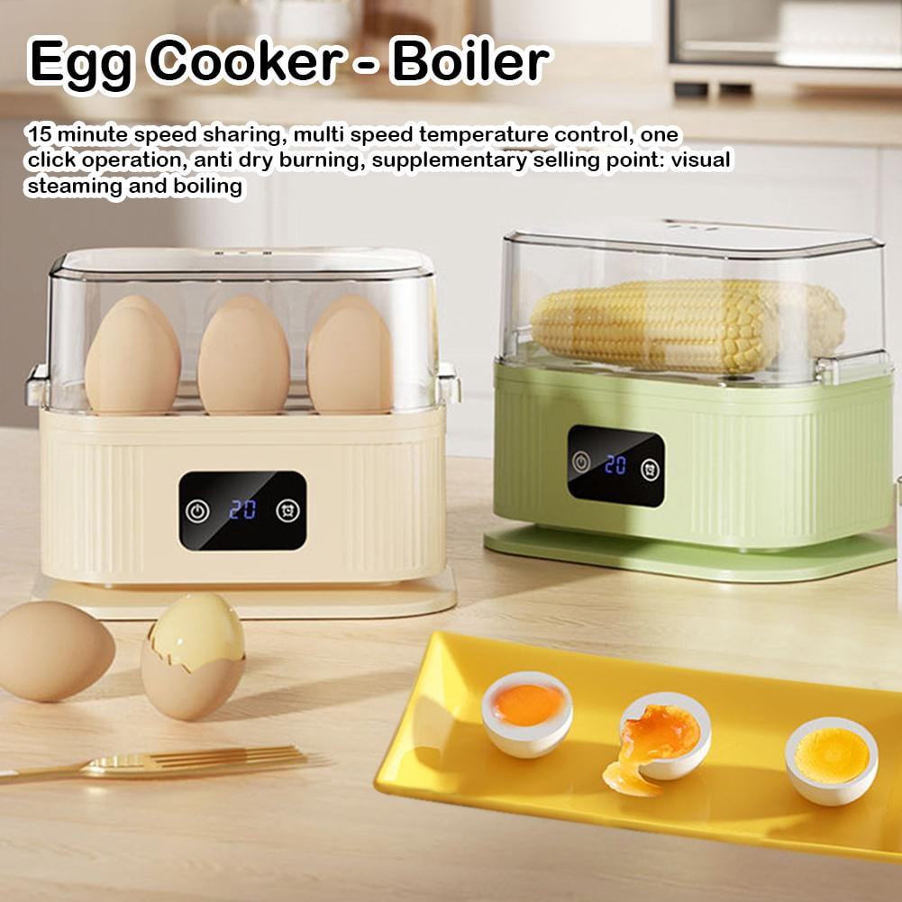 Multi-Functional Electric Egg Boiler, Rapid Hard Boiled Egg Maker for Student Dorms & Home Kitchen, Small Breakfast Steamer for Eggs, Fish & Vegetables, Mint Green Portable Food Steamer with Auto-Off