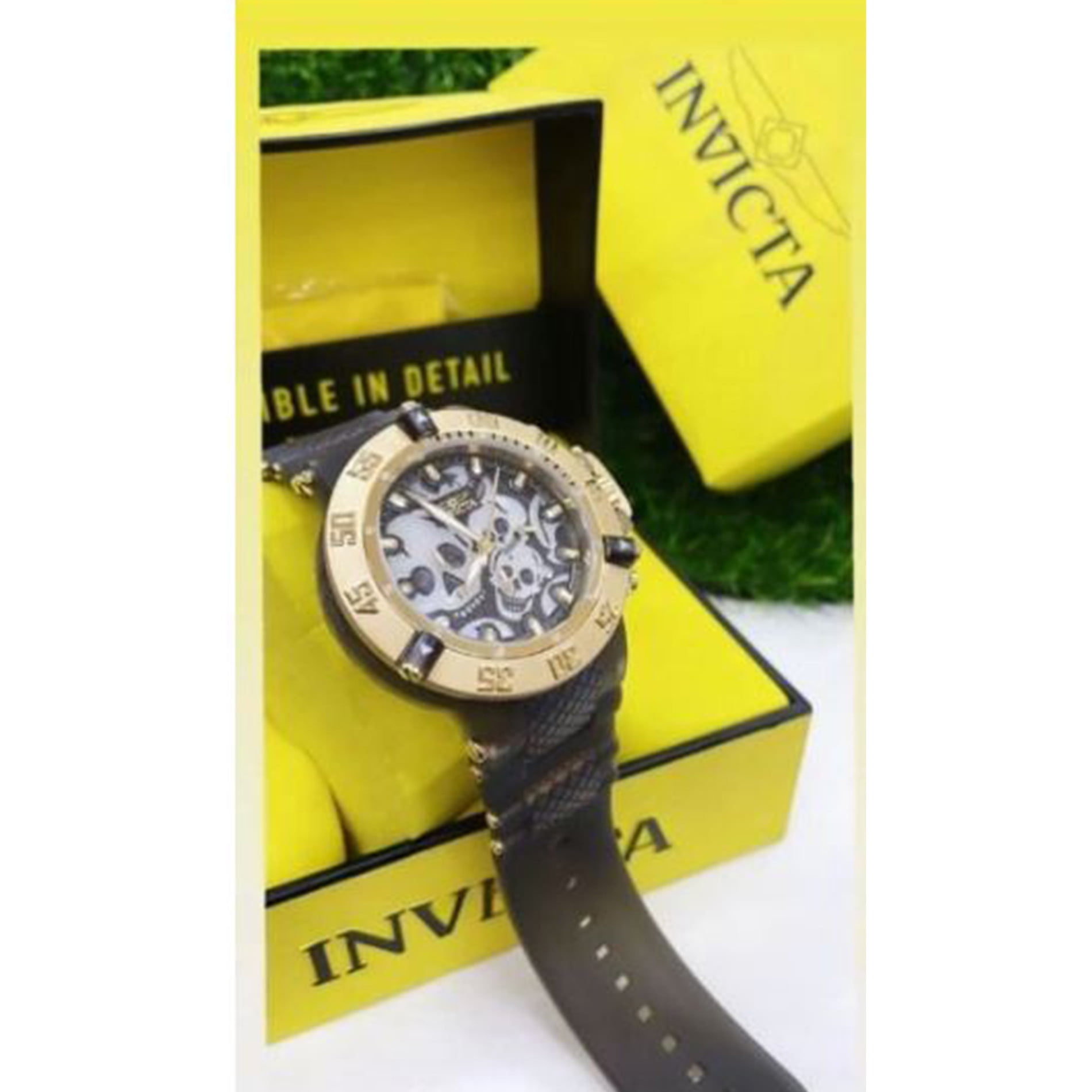 Invicta Subaqua Chronograph Quartz Black Dial Skull Men's Watch 37327