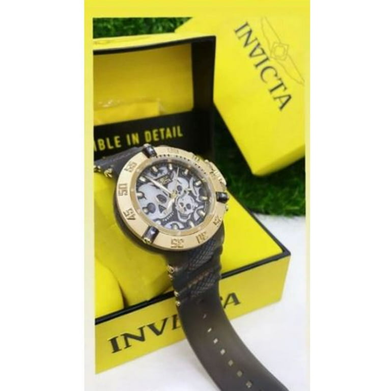 Invicta Subaqua Chronograph Quartz Black Dial Skull Men's