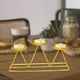 thumbnail image 4 of Portavelas Candelabro Tealight Soporte decorativo para velas Candelabro de hierro para mesa de vacaciones de mesa Sala de estar Decoración par Dorado BLESIY Porta vela, 4 of 7
