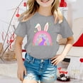 thumbnail image 2 of Easter T Shirts for Kids Girls Bunny Eggs Hunts Short Sleeve Tee for Toddler Round Neck Tee Tops Cute T Shirts for Boys and Girls Grey,10-11 Years, 2 of 4