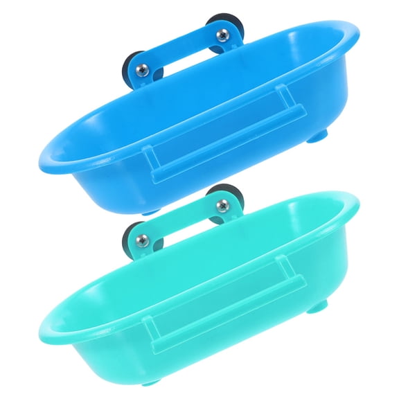 WHAMVOX Plastic Bird Bath Tub for Home Use Assorted Color Easy to Clean Durable Bath Box for Parakeet Pet