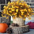 thumbnail image 4 of 10 Bundles Artificial Fall Flowers for Outdoors Fake Plants - Faux Outside Greenery Boxwood No Fade Plastic Shrubs Decor Farmhouse Home Garden Thanksgiving (Fall Red), 4 of 5