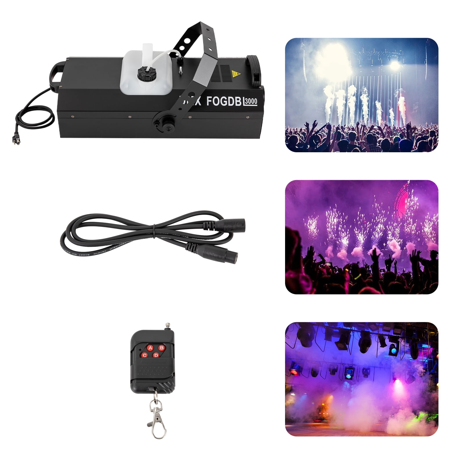 Halloween Fog Machine 3000W Smoke Machine with 30000CFM Fog, DMX Stage Fogger with Remote control for Stage Effect Wedding Disco Club Christmas Party DJ Performance