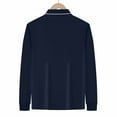 thumbnail image 6 of ZCFZJW Men's Athletic T-Shirt Long Sleeve Golf Shirts Lightweight Casual Fall Spring Quick Dry 3-Button Long Sleeve Work Fishing Tees Tops Navy XXL, 6 of 7