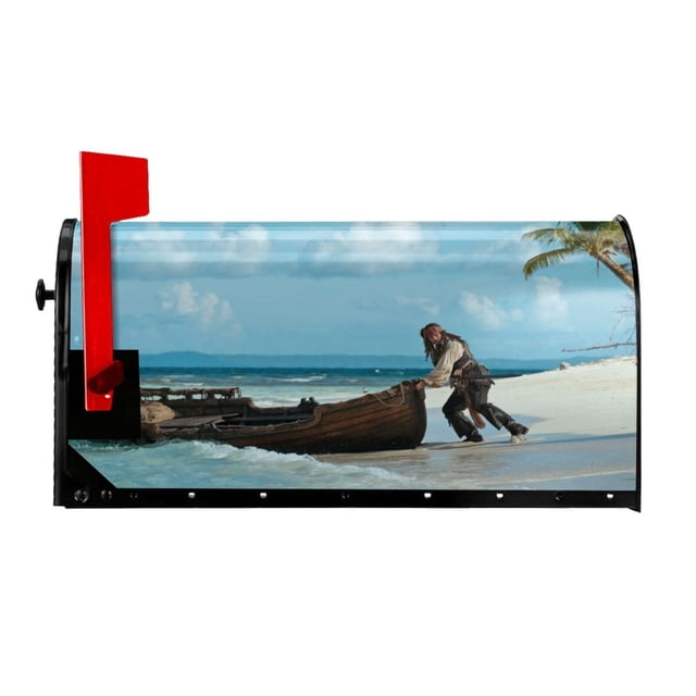 Piratas del Caribe - Funda magnética para buzón de correo, decoración para jardín, patio, hogar, exterior, decorativa, para exteriores, 21 x 18 pulgadas
