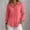 Watermelon Red, variant on Only Moment Button Down Shirts for Women Long Sleeve V Neck Bamboo Nodes Cotton Loose Fit Long Sleeve Collared Blouse Casual V Neck Tops Outfits Pink,S