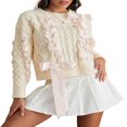 thumbnail image 1 of Chandail à Ruban pour Femmes Col Rond Doux Tricot Manches Longues Blouses Mignonnes Nœud 3D Pull Tricoté pour Adolescentes Mode Décontractée pour Printemps Automne Hiver, 1 of 9