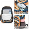 thumbnail image 4 of Orange and Blue Tie Dye Pattern 17" School Backpacks for Teens,Waterproof Oxford Fabric,S-Shape Padded Straps for School,Travel,Hiking,Camping, 4 of 6