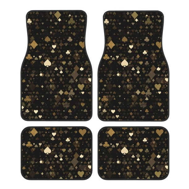 Fotbe Casino Juego de 4 Tapetes para Auto con Estampado – Alfombrillas de Goma Reforzada, Diseño Antideslizante, Protección para Todo el Año – Vehículos, Autos, Camionetas y SUVs