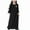 Black, variant on Fesfesfes Muslim Long Dress Solid Color Maxi Dress Big Girls Long Sleeve Dress Crewneck Comfy Loose Dress