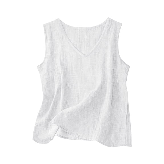 hotojiny Womens Tank Tops Loose Fit V Neck Summer Shirts Dressy Casual Blouses Plus Size Basic Tee Beach Vacation Clothes