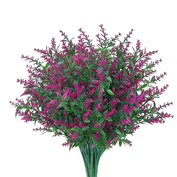 Baofu 15in Artificial Lavender Flowers 8 Bundles Fake Flowers No Fade Faux Plastic Plants