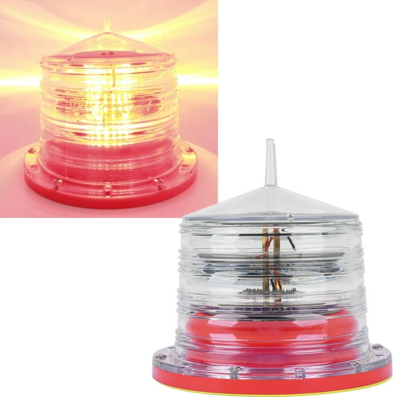 Solar Warning Dock Light, LED Marine Beacon Lights Dock Barge Boat Beacon Light Barricade Light Accurate Control Boat Navigation Lights For Waterways, Rivers, Lakes