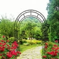 thumbnail image 4 of Heavy Duty Metal Garden Arch Trellis, 90.55" Tall x 59" Wide Black Steel Plant Support for Climbing Roses & Vines, Outdoor Wedding Backdrop with Powder Coated Rust-Resistant Frame, 4 of 8