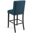 thumbnail image 5 of Bar Stool Chair Barstool, Set of 2, Fabric, Wood, Navy Blue, Modern Contemporary Urban Design, Bar Pub Cafe Bistro Hotel Restaurant Hospitality, 5 of 7