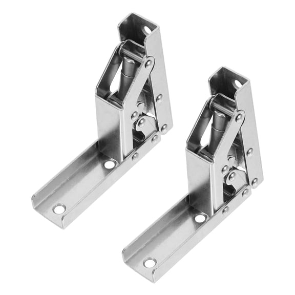 2-Pack Plated Stainless Steel Invisible Door Hinges with 90 Degree Opening, Foldable Support for Home Doors