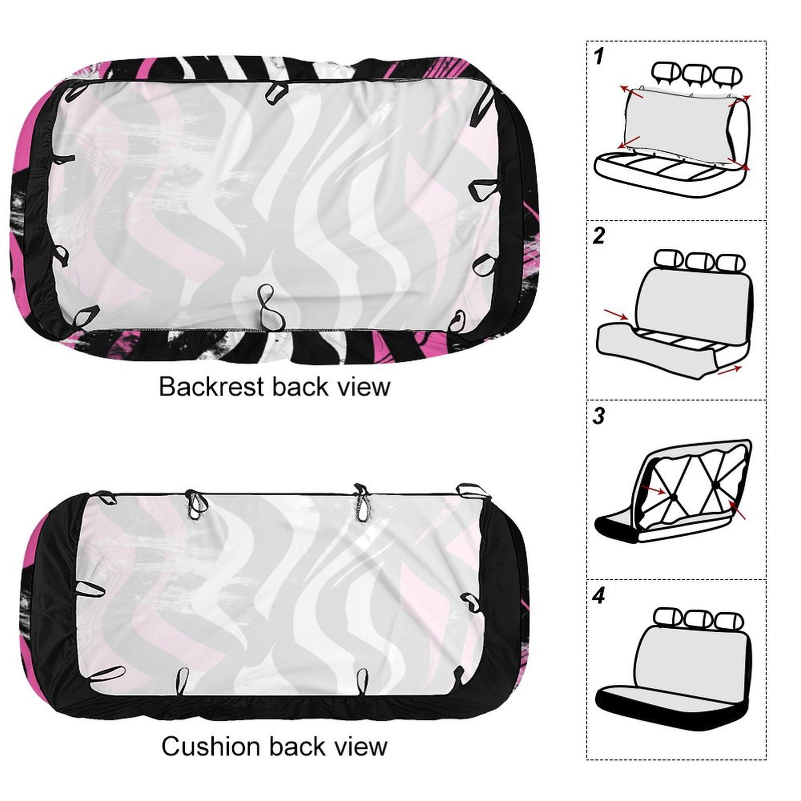 Animal Print Patterns Print Car Accessories Car Rear Seat Covers Fashion Auto Back Seat Protector Decoration Universal Auto Interior