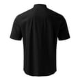 thumbnail image 3 of Summer Mens Short Sleeve Henley Shirts Casual Button Down Shirt Lightweight Beach Wear with Pocket Breathable Streetwear Outdoor Shirt Solid Color Basic Style Tops Black L, 3 of 3