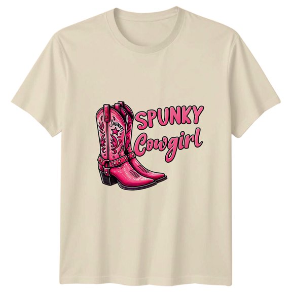 Spunky Cowgirl Pink Boots Western Country T-Shirt