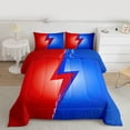 thumbnail image 2 of Homewish 3D Lightning Print Bedding Comforter Set,Cute Cartoon Pattern Twin Comforter Sets,Red Blue Bedding Set For Kids,Breathable Home Decor Reversible,2 Pieces, 2 of 8