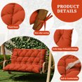 thumbnail image 4 of Snubbull Swing Replacement Cushion, Outside Bench Cushion with Backrest, 1-2 Seater Cushion with 6 Ties for Outdoor Furniture, 47 x 40 x 5 inches Porch SwingCushion Garden Bench, Orange, 4 of 7