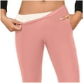 thumbnail image 6 of Bloomae Women's Fleece Lined Pants High Waist Winter Thermal Plush Thick Warm Flare Leggings Tummy Control Hiking Yoga Pants with Pockets Pink L, 6 of 9