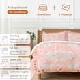thumbnail image 6 of 3 Piece Pink Boho Duvet Cover Set Twin Size,Microfiber Comforter/Quilt Cover with Corner Ties and 2 Pillowcases,Vintage Abstract Tribal Decorative Oriental All Season Soft Bedding with Zipper Closure, 6 of 8