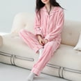 thumbnail image 3 of COM1950s Ensembles de Pyjama pour Femmes, Pyjamas pour Femmes, Mode Décontractée Ample en Flanelle à Manches Longues, Ensemble de Pyjama, Ensemble de Pyjama pour Femmes, 3 of 8