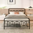thumbnail image 4 of Costway Queen Size Bed Frame Mattress Foundation with Headboard 12.5" Under-bed Storage Black, 4 of 10