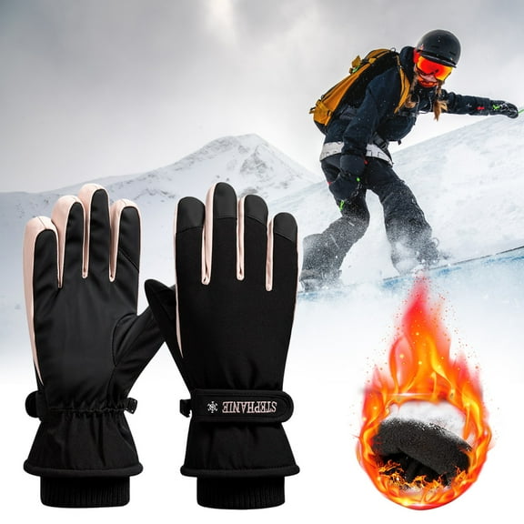 Baqcunre Warm Gloves, Ski Gloves Water Proof Touchscreen Snowboard Gloves Warm Winter Snow Gloves for Cold Weather Fits Both Men & Women, Knitted Gloves, Heating Gloves