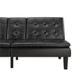 Mainstays Memory Foam Futon with Cupholder and USB, Black Faux Leather