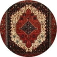 thumbnail image 1 of Ahgly Company Machine Washable Indoor Round Traditional Chestnut Brown Area Rugs, 4' Round, 1 of 7