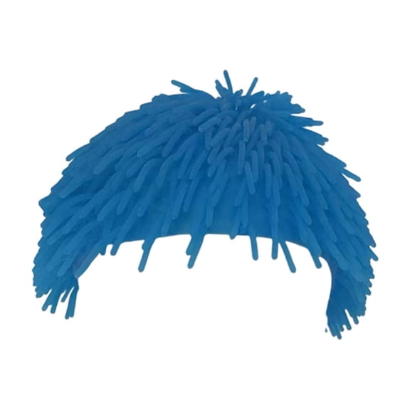 Spiky Wig Headband, Funny Hair Accessory for Adults, Soft Rubber Party Favors for Halloween and Hair Day, Blue