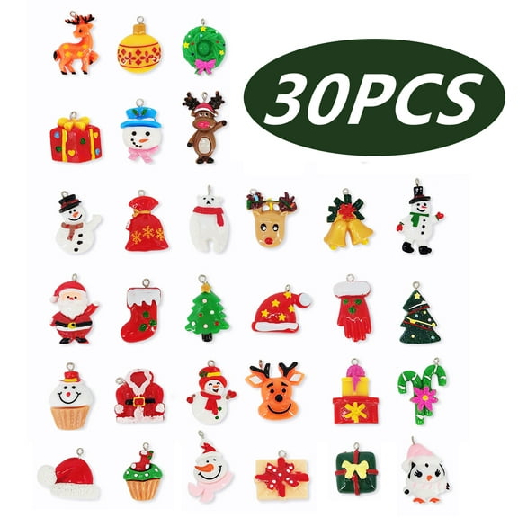 Mini Christmas Tree Ornaments Small Resin Christmas Ornaments for Mini Christmas Tree Decorations 30 Pcs