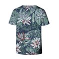 thumbnail image 5 of Camiseta informal para mujer con estampado floral y cuello en V, manga corta, jersey, blusa, tops Fridja  zx3984, 5 of 5
