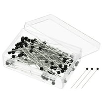 Uxcell Sewing Pins Ball Glass Head Quilting Pin for Dressmaker, Black 100 Pack