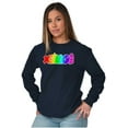 thumbnail image 4 of XOMG POP Neon Glow Rainbow Logo Women's Long Sleeve T Shirt Brisco Brands S, 4 of 6