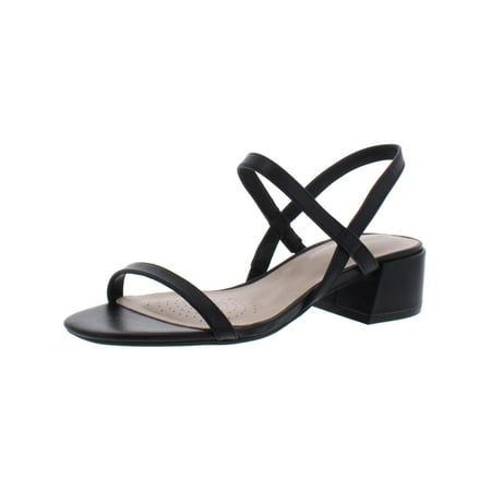 

KENNETH COLE Womens Black Comfort Maisie Square Toe Block Heel Slip On Leather Slingback Sandal 6.5 M